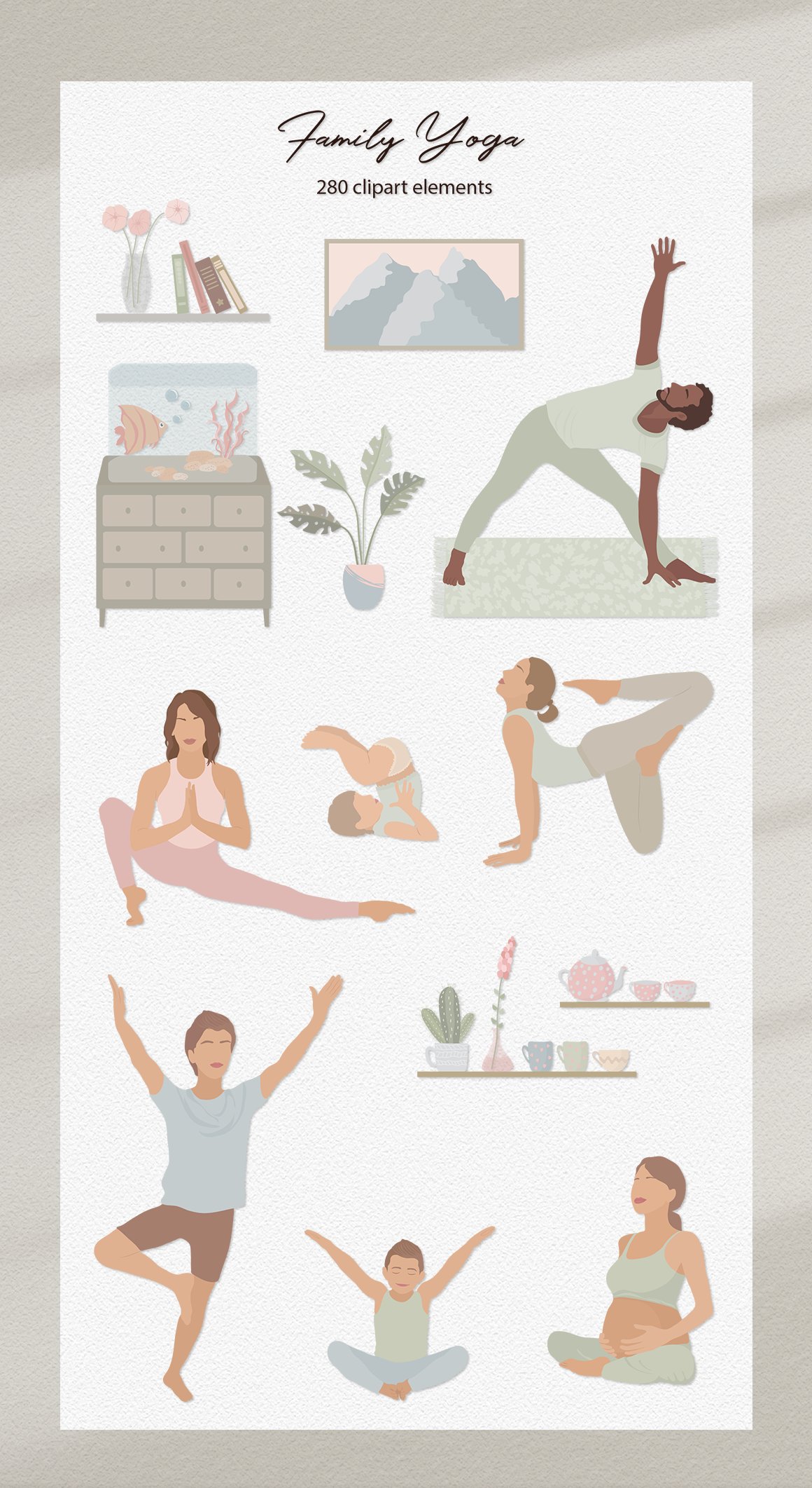 family yoga illustration set 281029 275