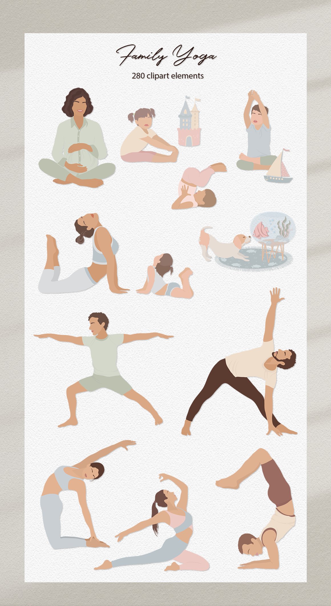 family yoga illustration set 281129 634