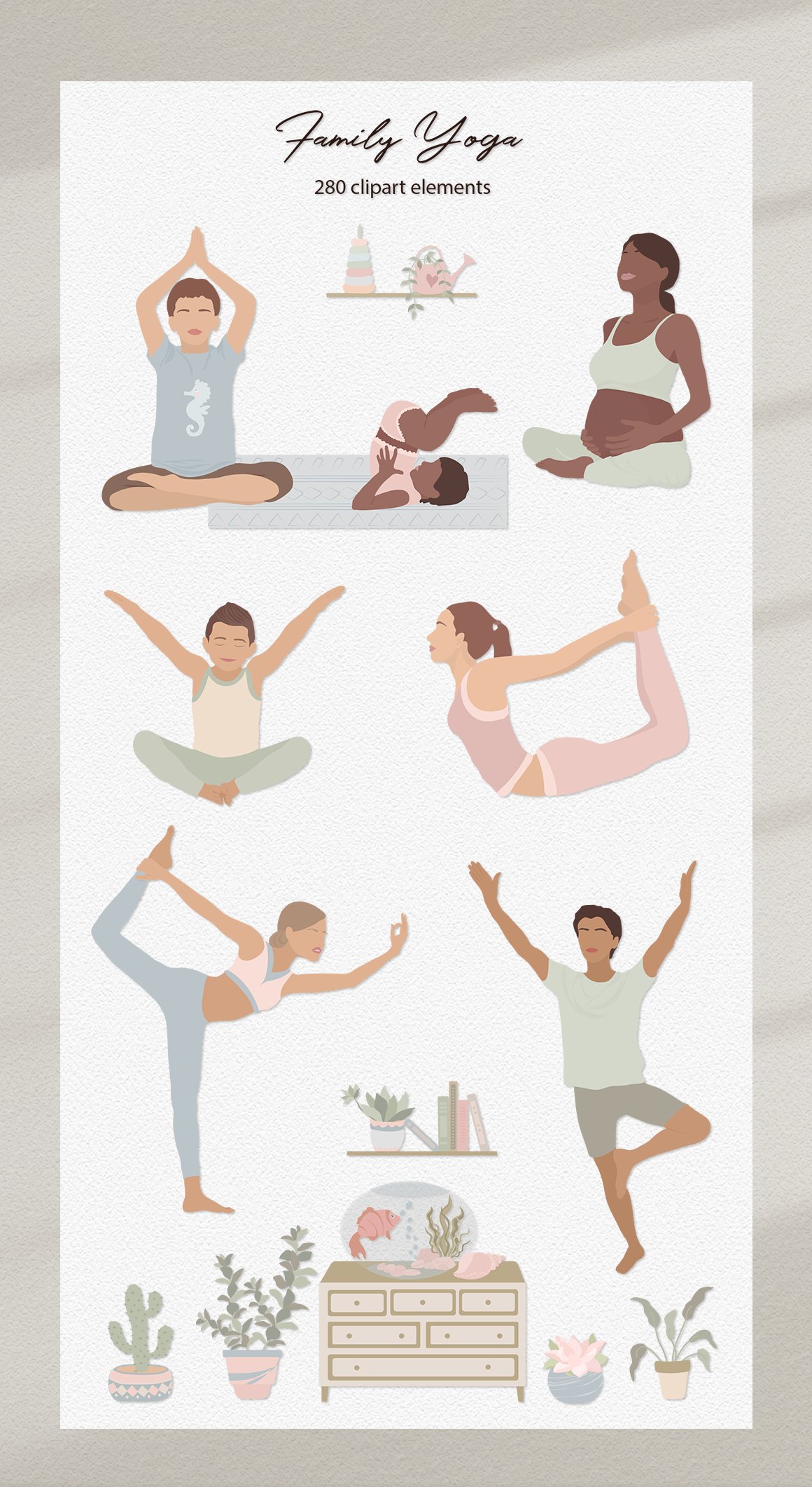 family yoga illustration set 281229 370