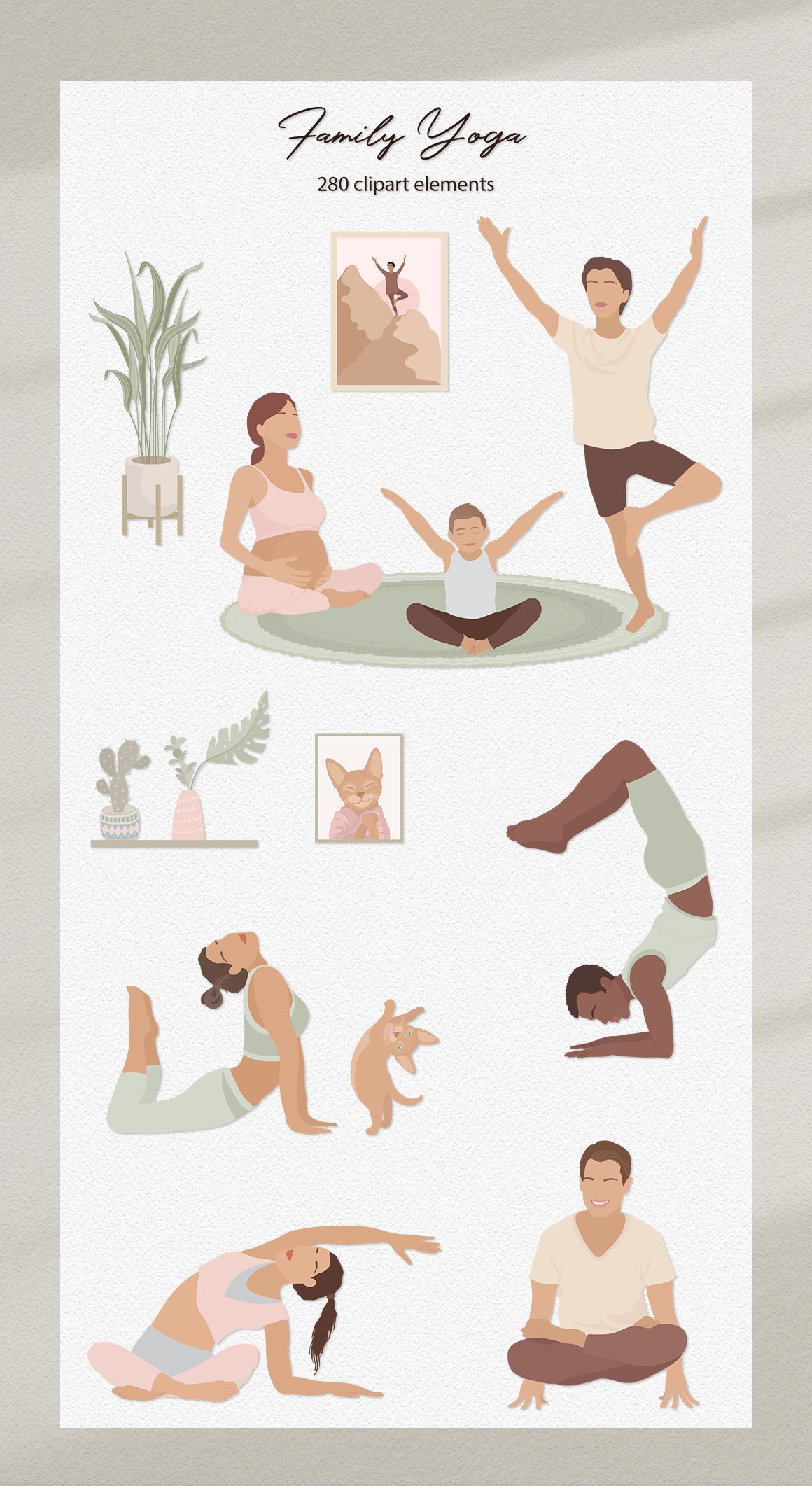 family yoga illustration set 281429 932