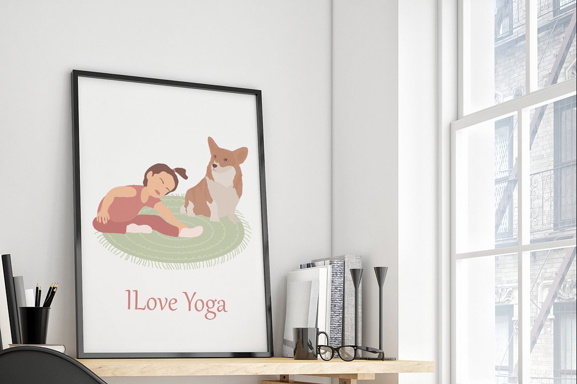 family yoga illustration set 28329 141
