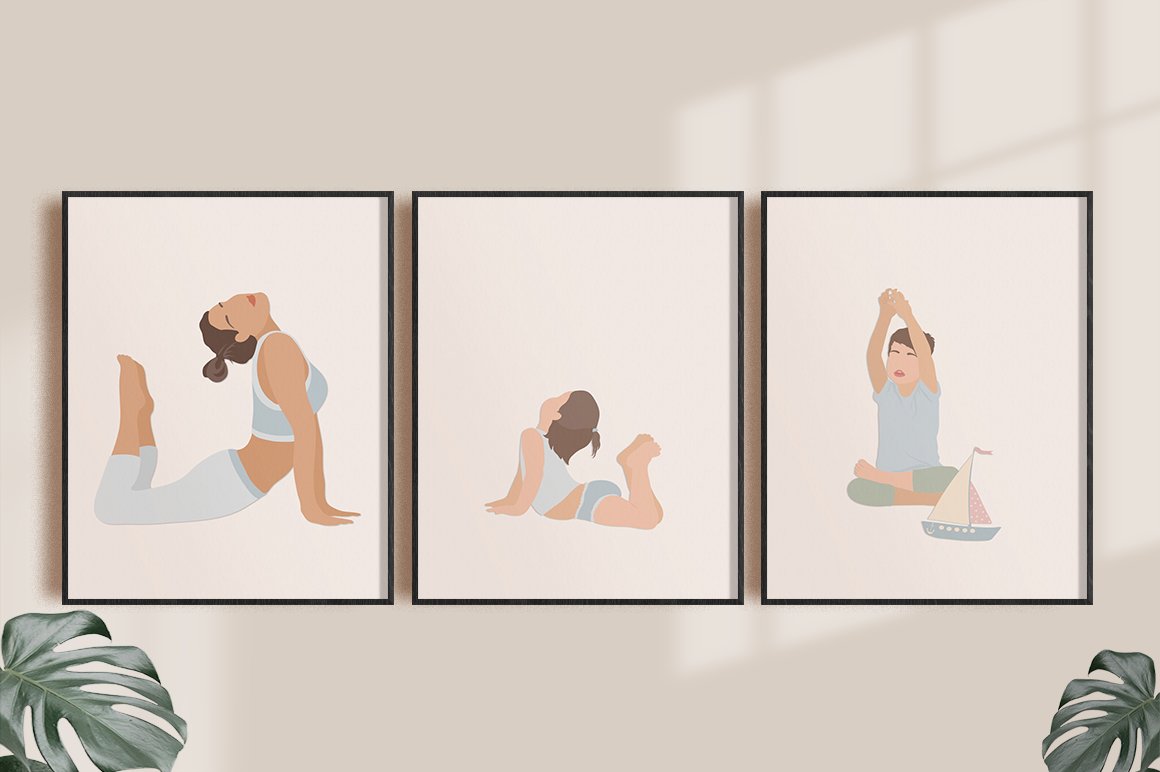 family yoga illustration set 28729 510