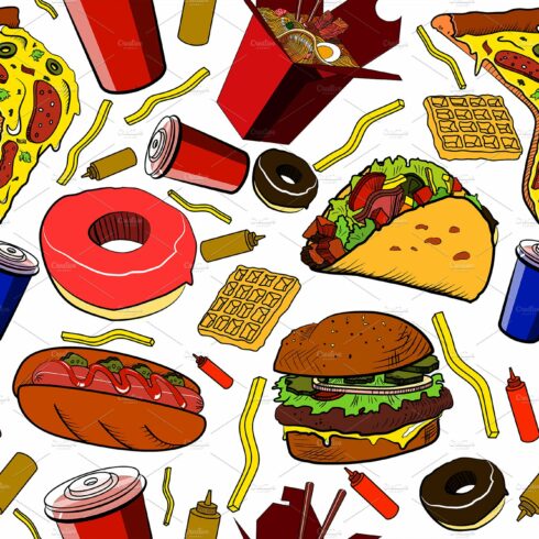 Fast food pattern cover image.