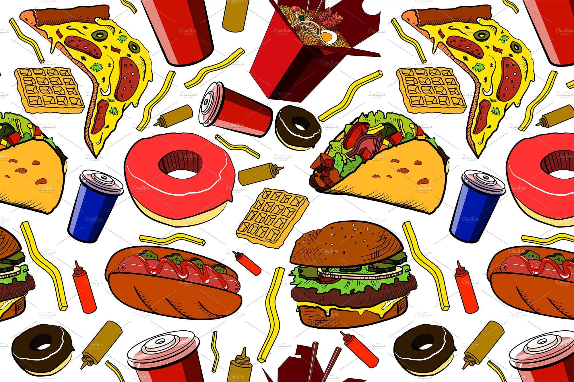 Fast food pattern cover image.