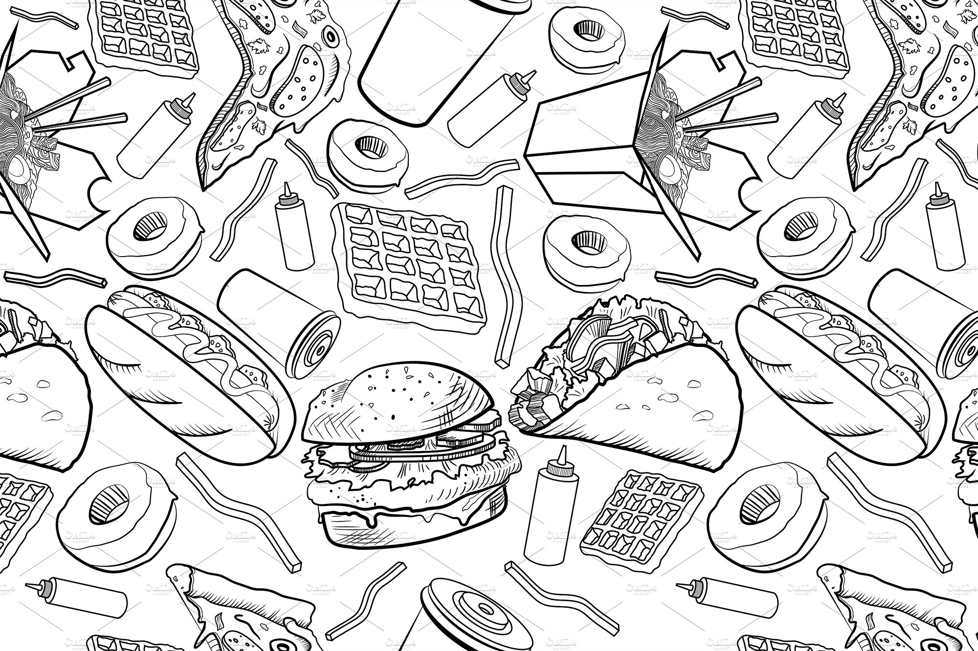 Fast food pattern cover image.