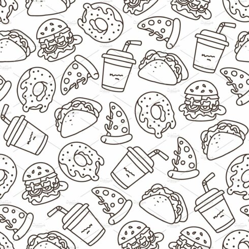 Fast street food seamless pattern cover image.