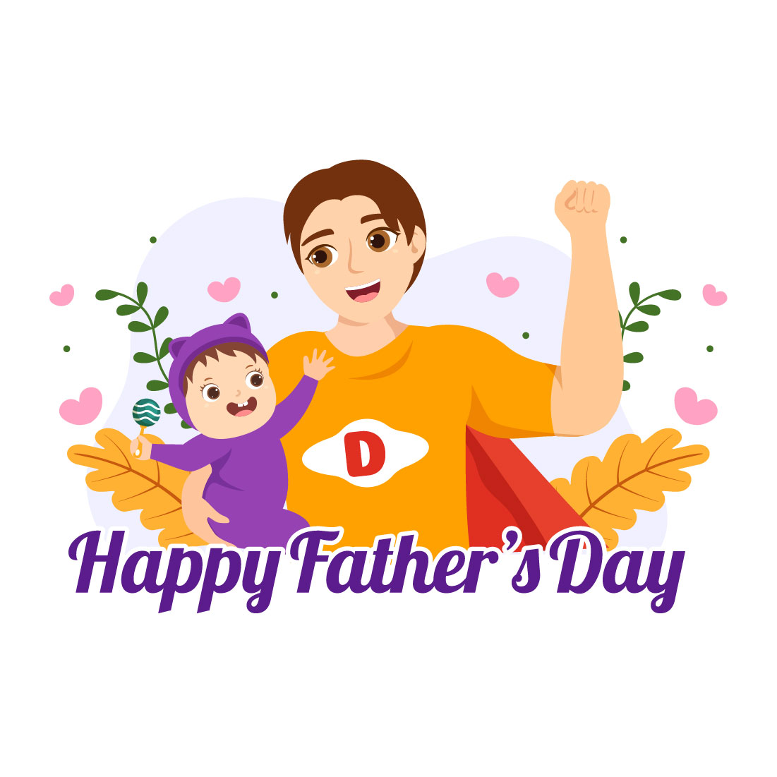 13 Happy Fathers Day Illustration preview image.