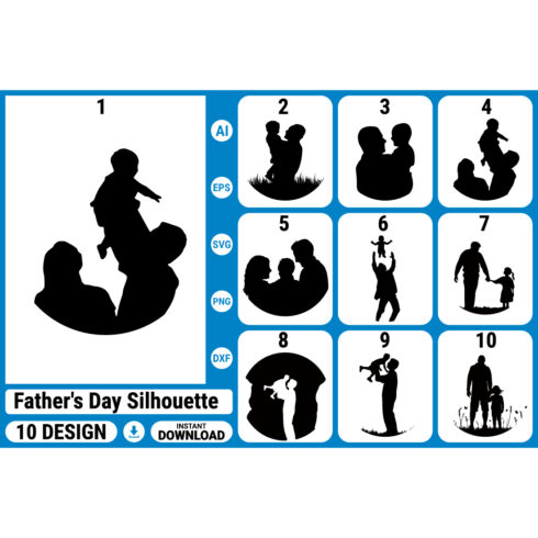 Happy father's day Silhouette Bundle cover image.
