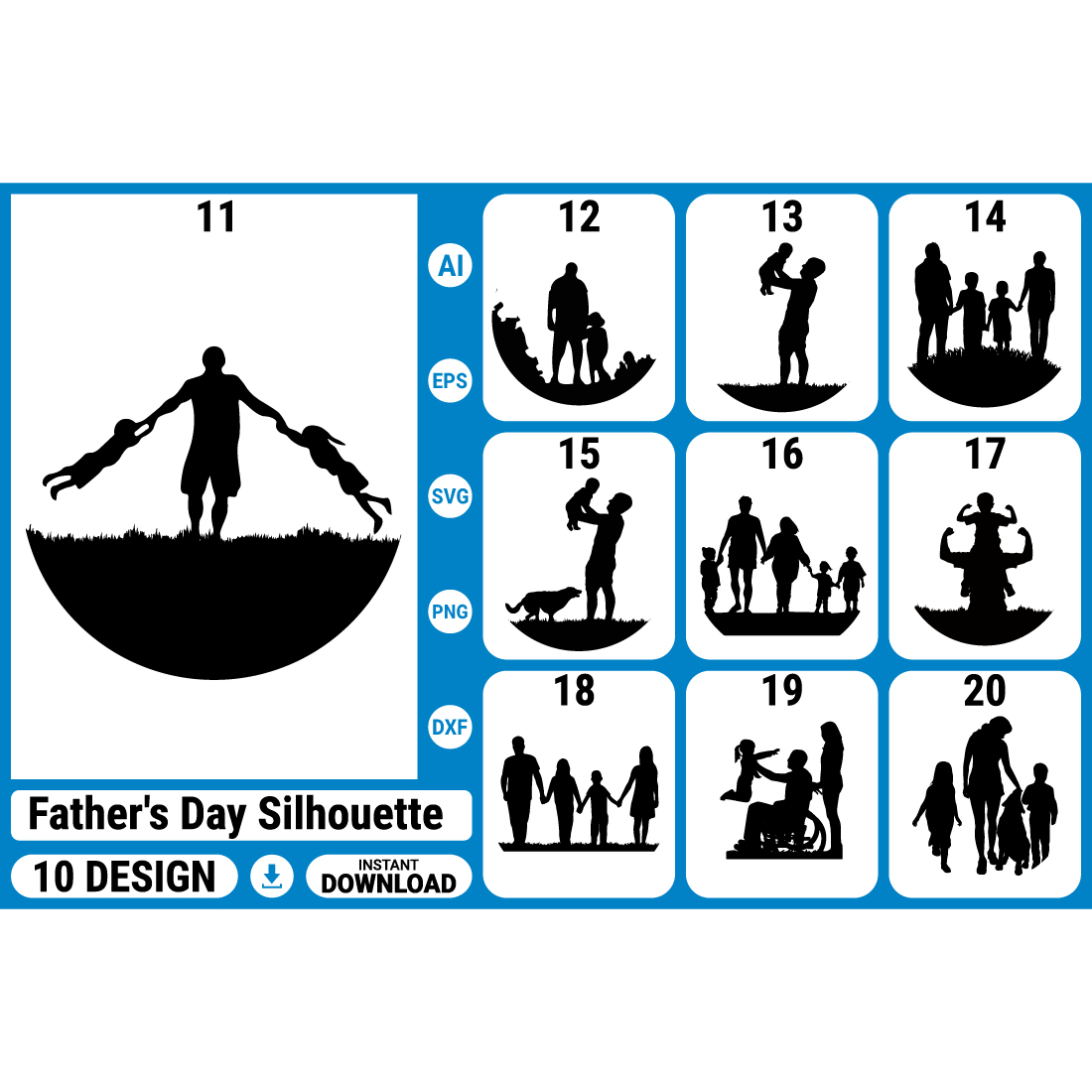 Happy father's day Silhouette Bundle preview image.
