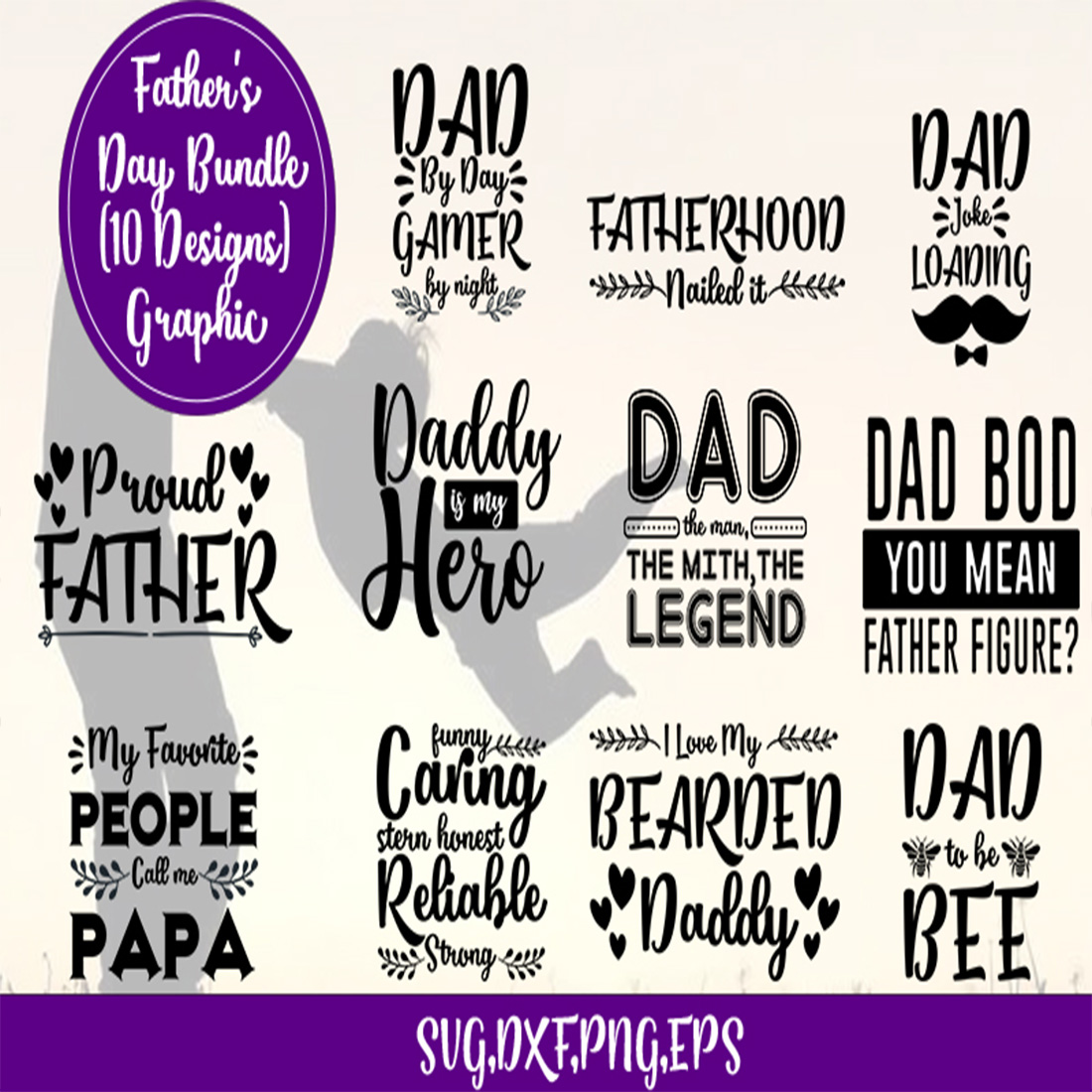 Fathers day svg bundle 2 preview image.