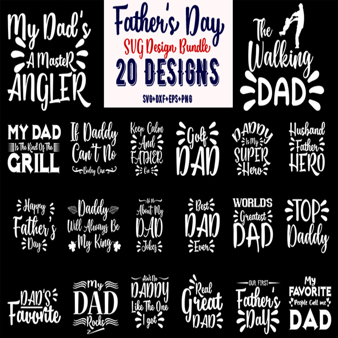 Father's day svt bundle of 20 designs.