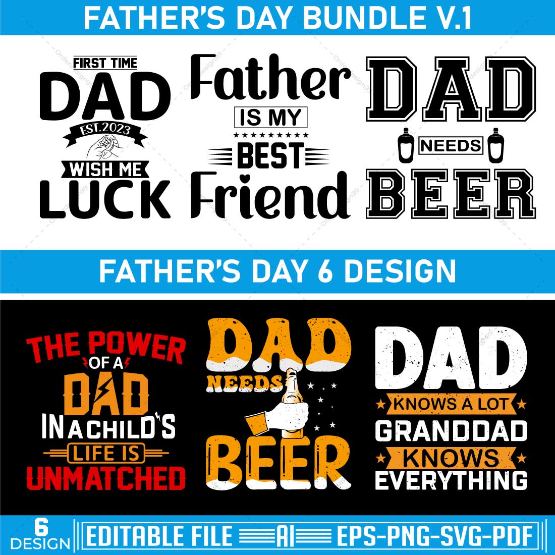 Father's Day T-shirt Bundle V1 cover image.