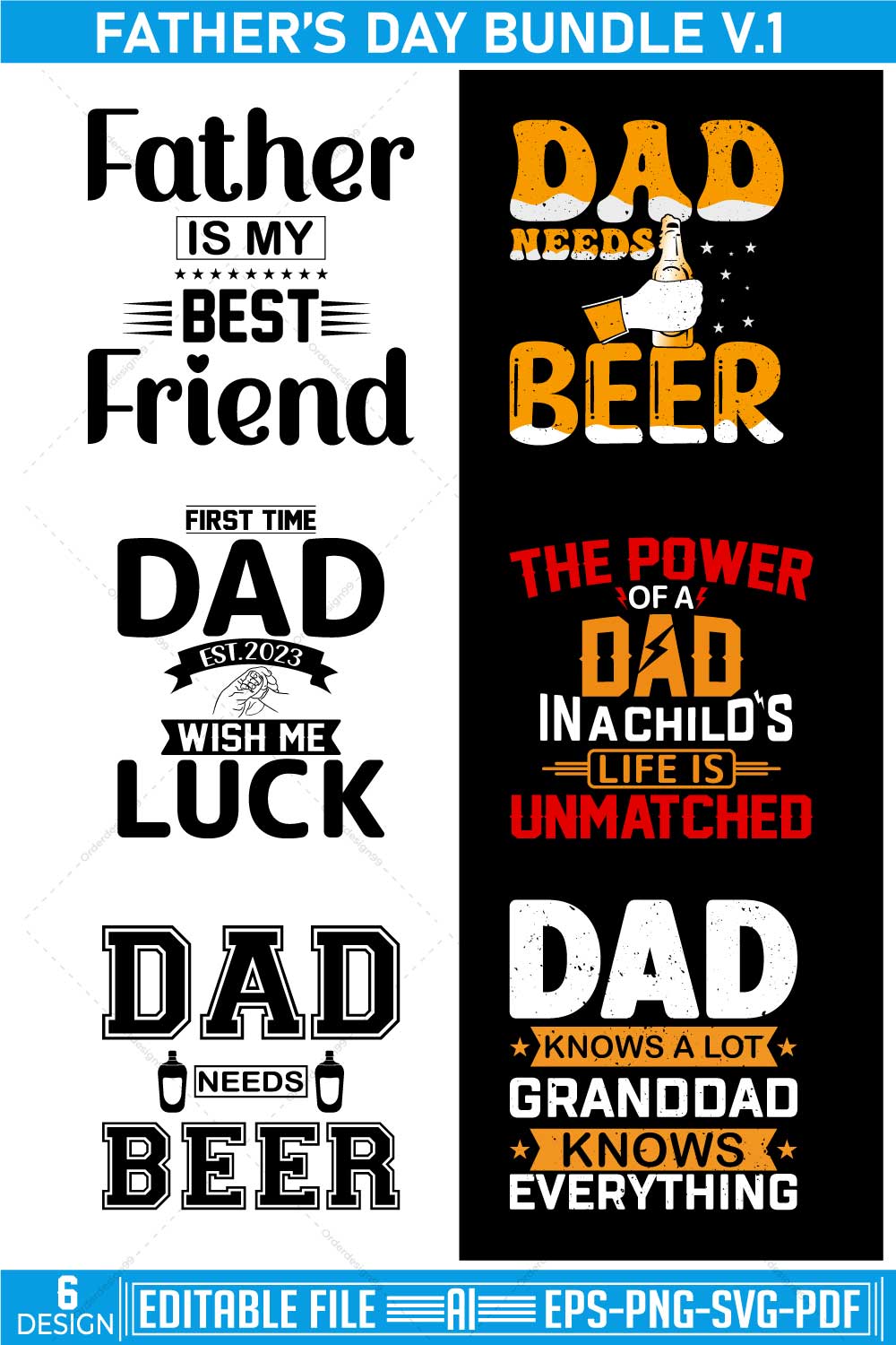 Father's Day T-shirt Bundle V1 pinterest preview image.