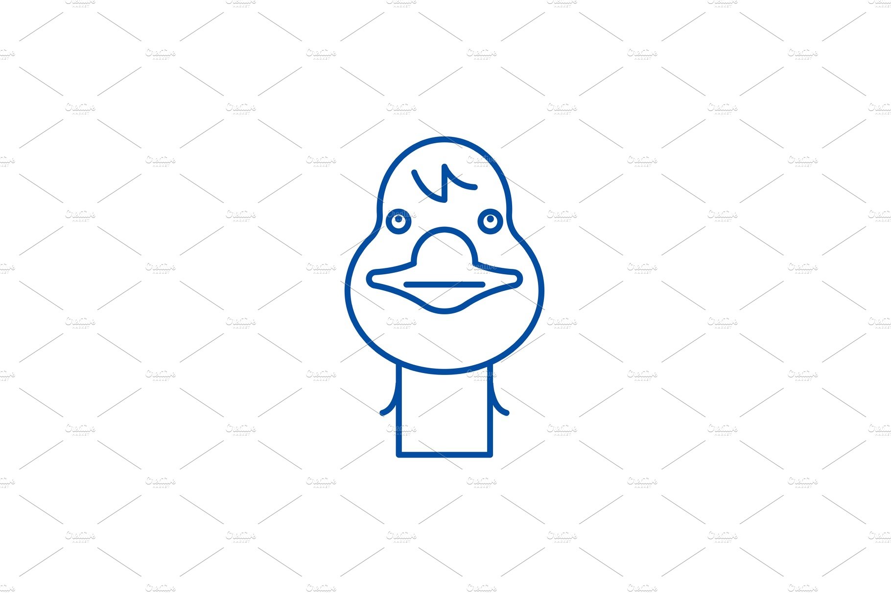 Funny goose line icon concept. Funny cover image.