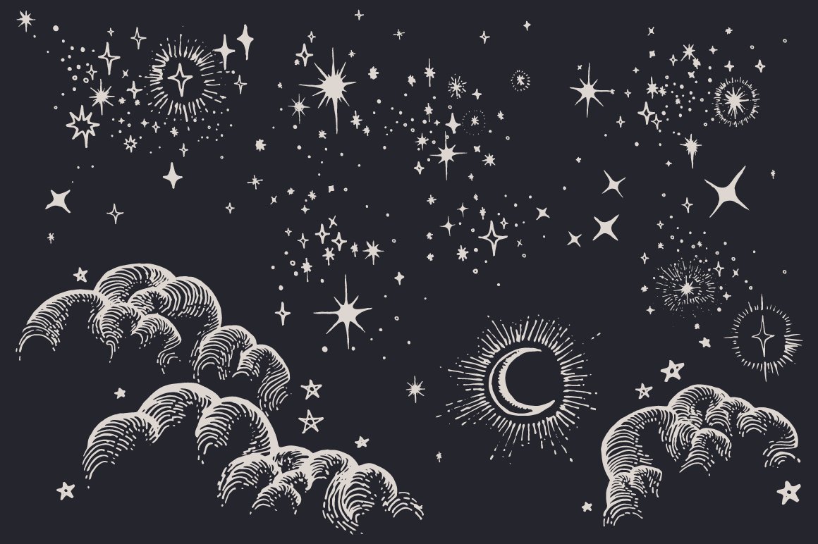 Star, Moon, Cloud, Sky Drawings cover image.