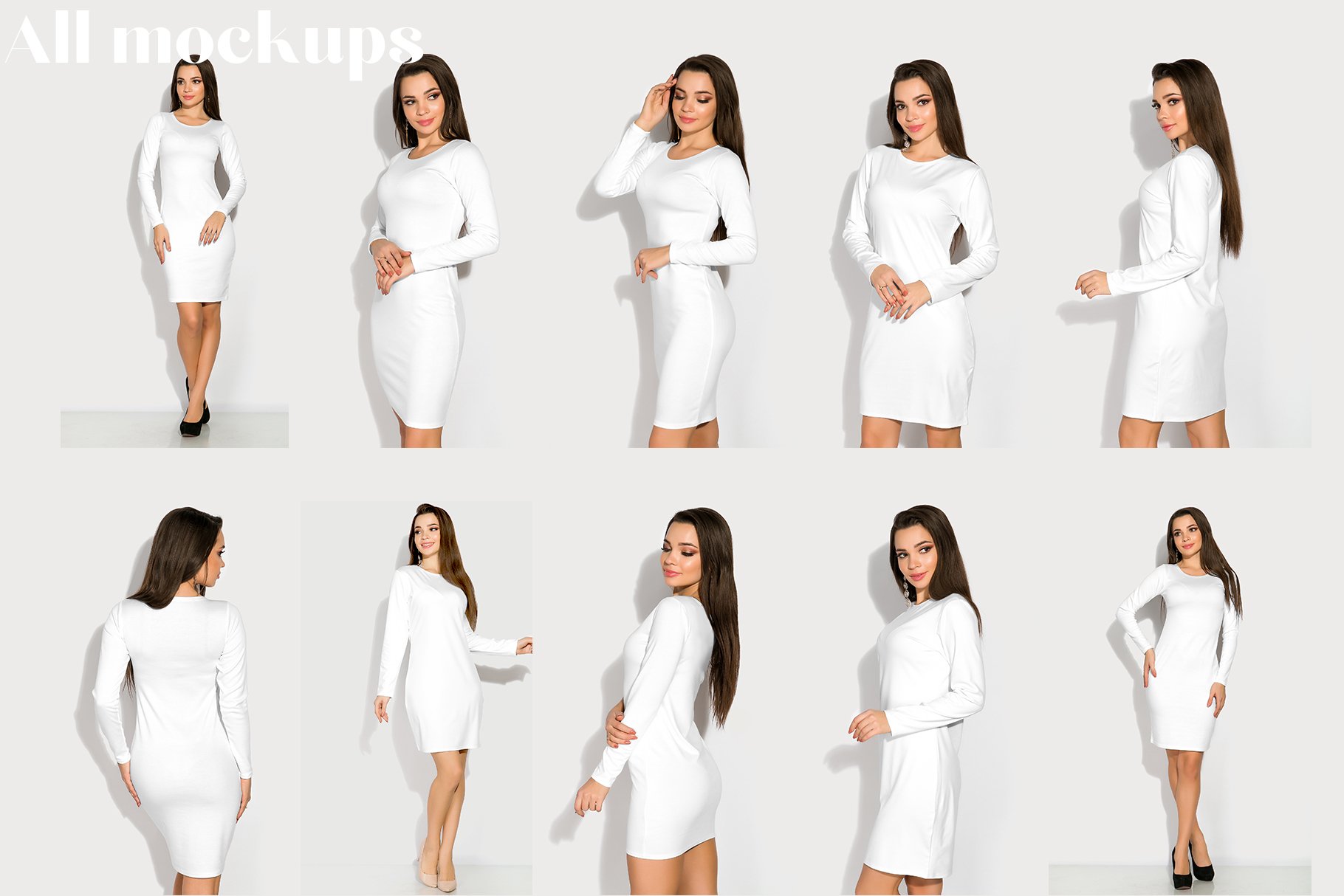 female elegant apparel mockup set for pattern design presentation 141