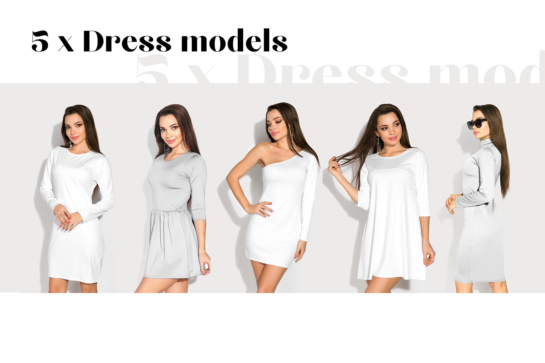 female elegant clothing mockup set for pattern design presentation 491