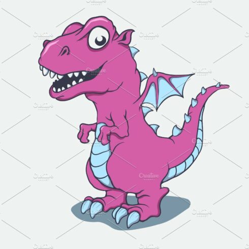 Cartoon little pink dragon cover image.