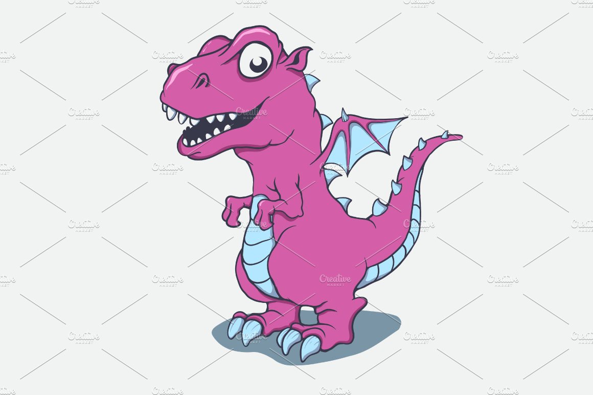 Cartoon little pink dragon cover image.