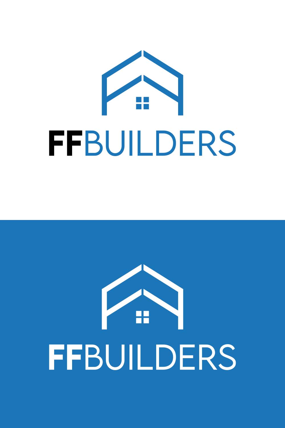 FF logo design for construction and Real estate companies pinterest preview image.