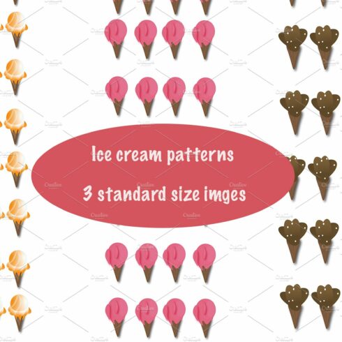 Ice cream pattern set. cover image.