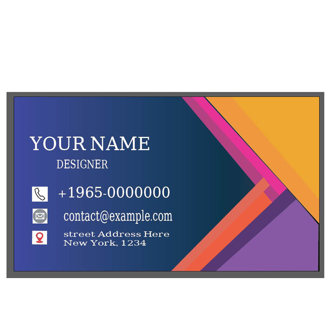 1 page visiting card design preview image.