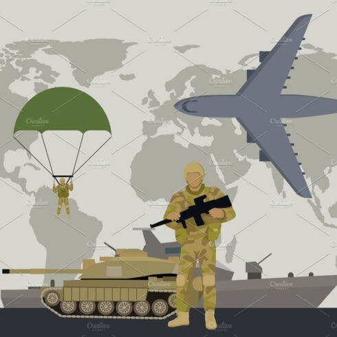 Modern Armed Forces Types Flat Vector Concept cover image.