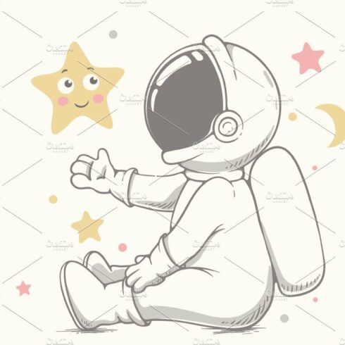 baby astronaut plays with stars cover image.