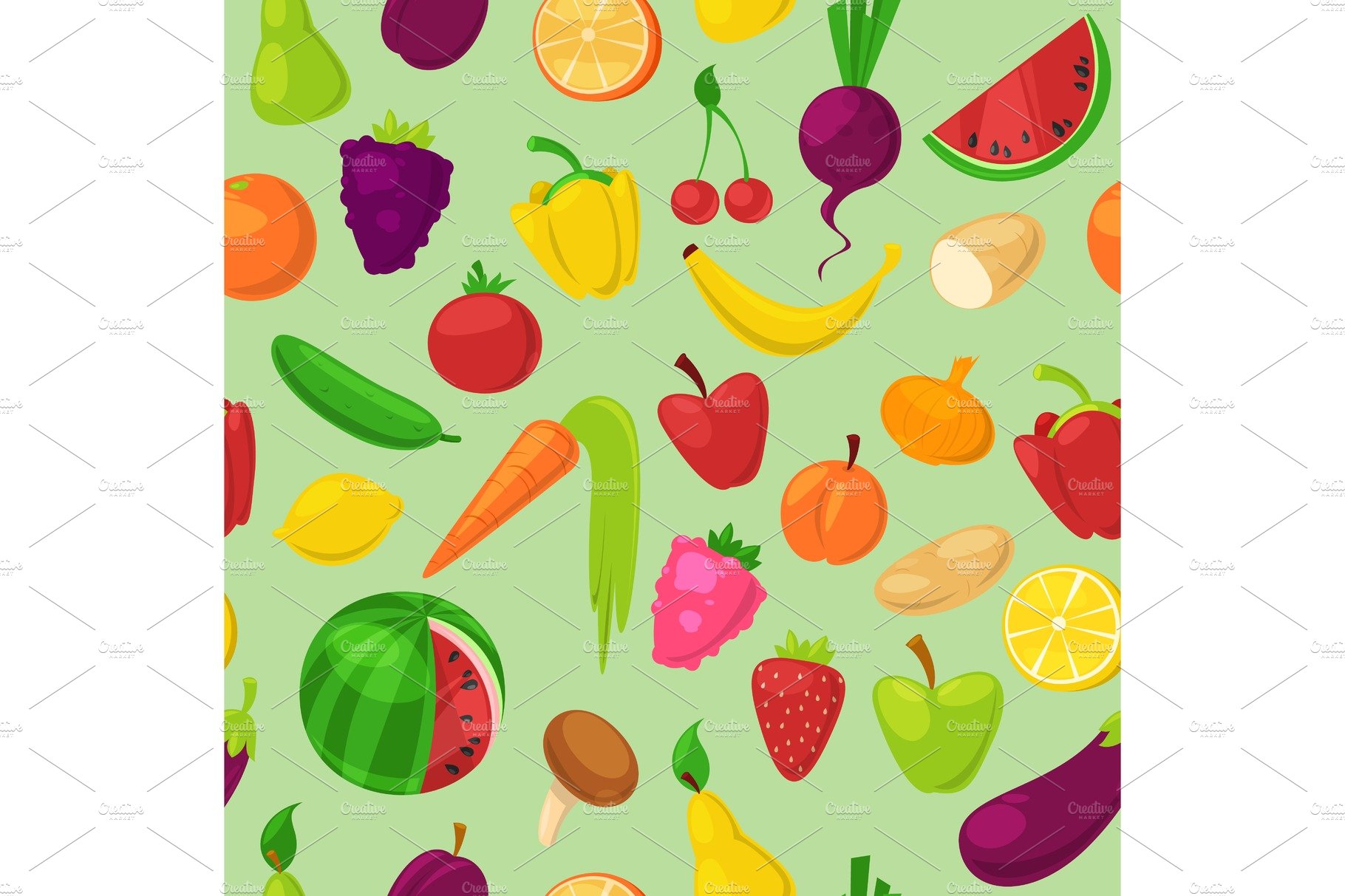 Fruits vegetables vector healthy cover image.