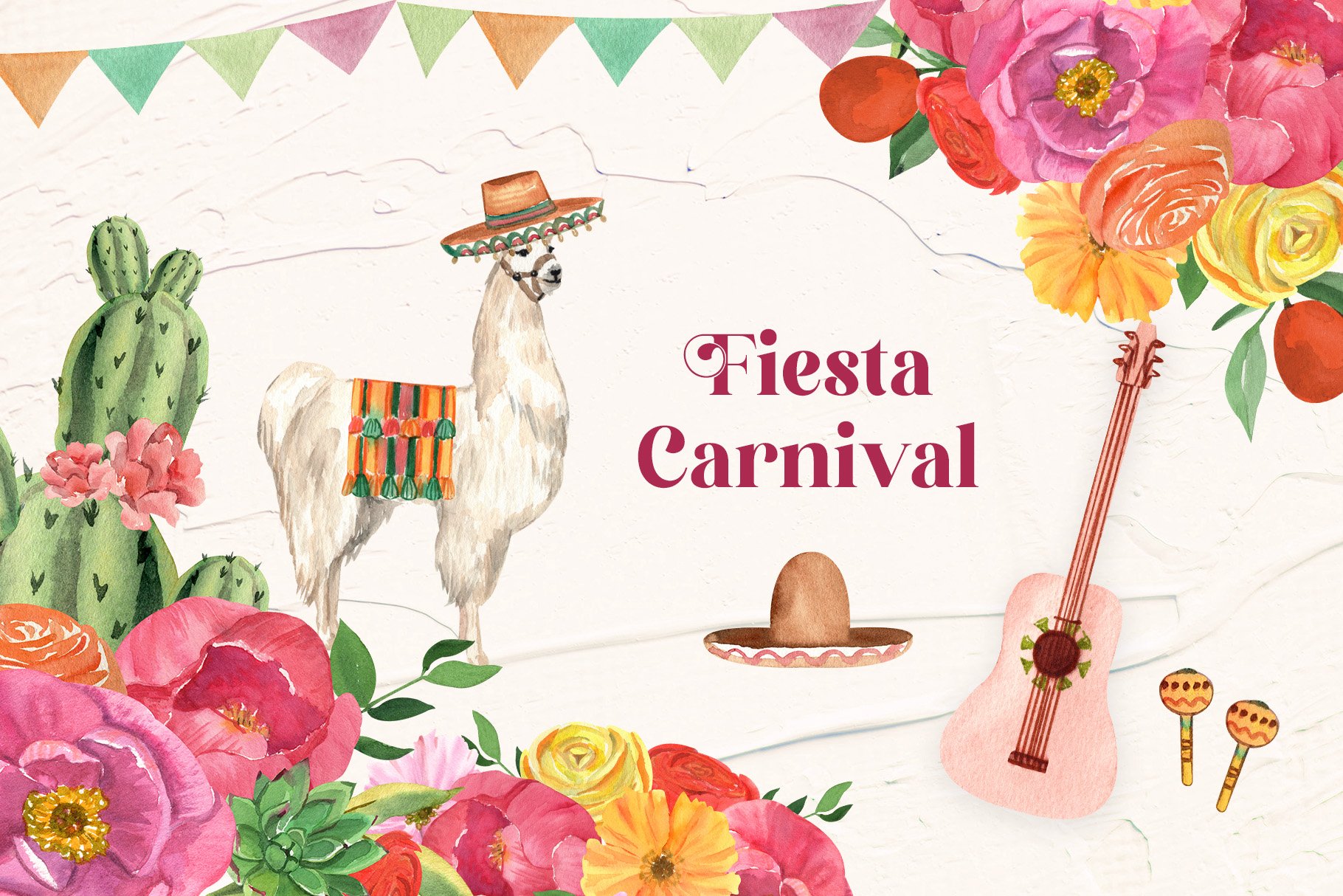 Fiesta Carnival Llama & Flora Cactus cover image.