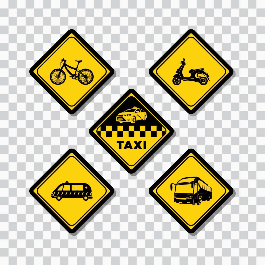 Transportation zone sign and symbol graphic design vector illustration only $4 pinterest preview image.