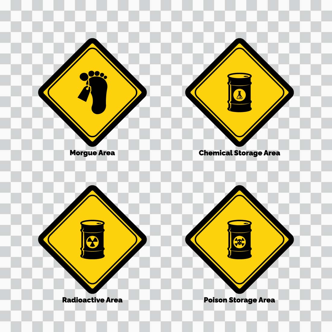 Danger and morgue area sign and symbol graphic design vector illustration only $4 cover image.