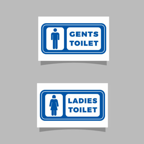 Gents and ladies toilet sign and symbol graphic design vector illustration only $4 cover image.