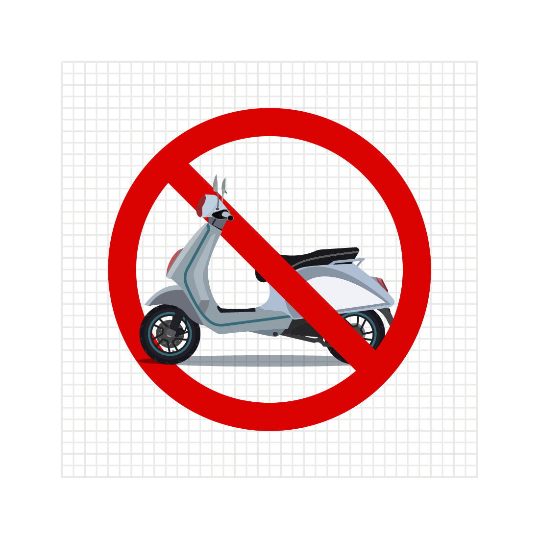 Warning no taxi, bus, bicycle and scooter sign and symbol vector illustration only $4 preview image.