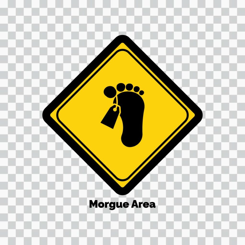 Morgue Sign Danger and morgue area sign and symbol graphic design vector ...