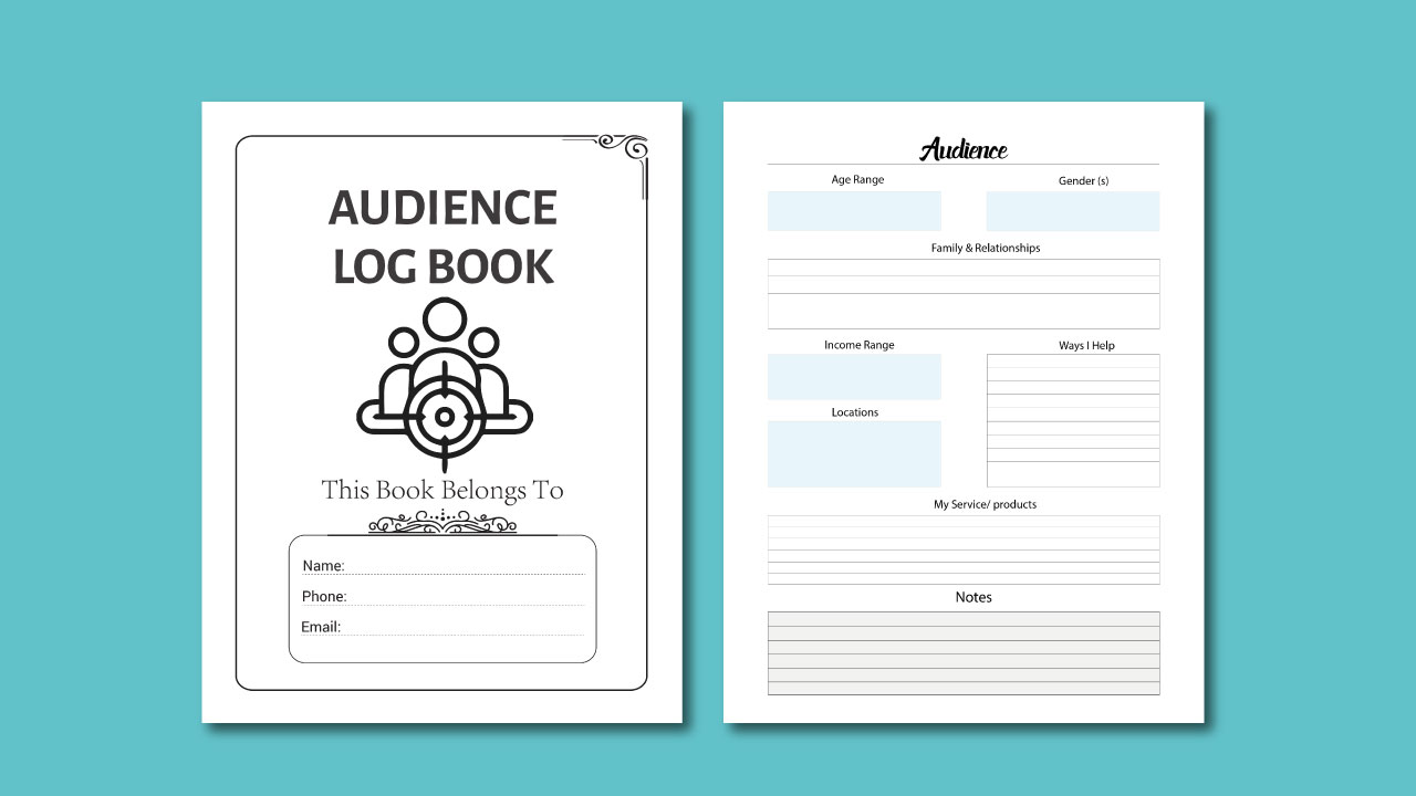 Book with the title audience log book.
