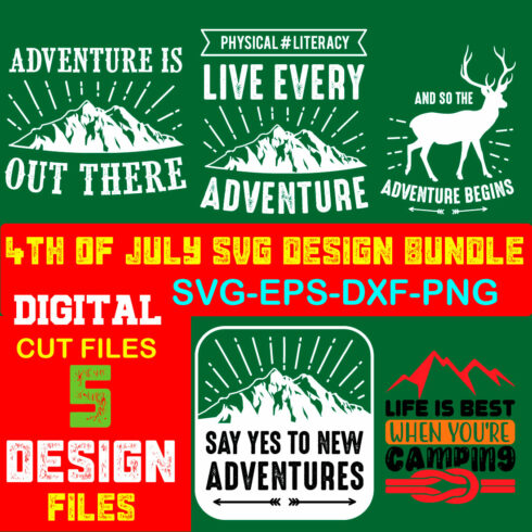 Adventures And Outdoors T-shirt Design Bundle Volume-34 cover image.