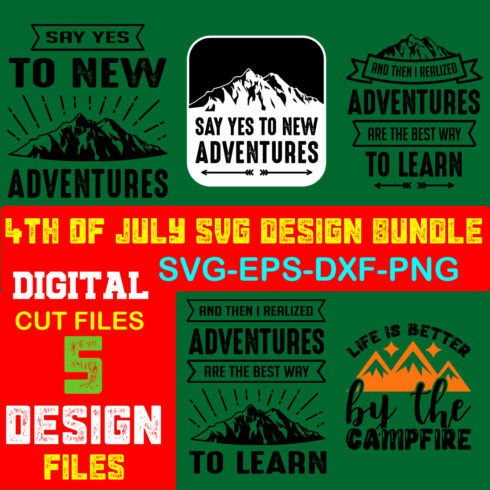 Adventures And Outdoors T-shirt Design Bundle Volume-36 cover image.