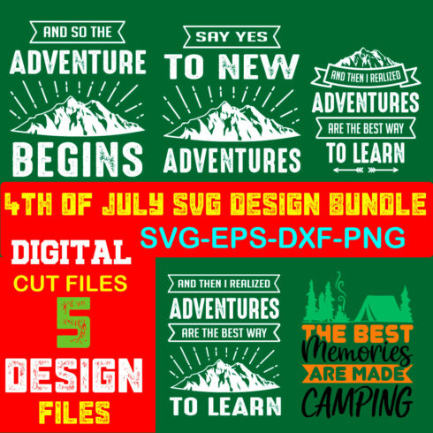 Adventures And Outdoors T-shirt Design Bundle Volume-38 cover image.