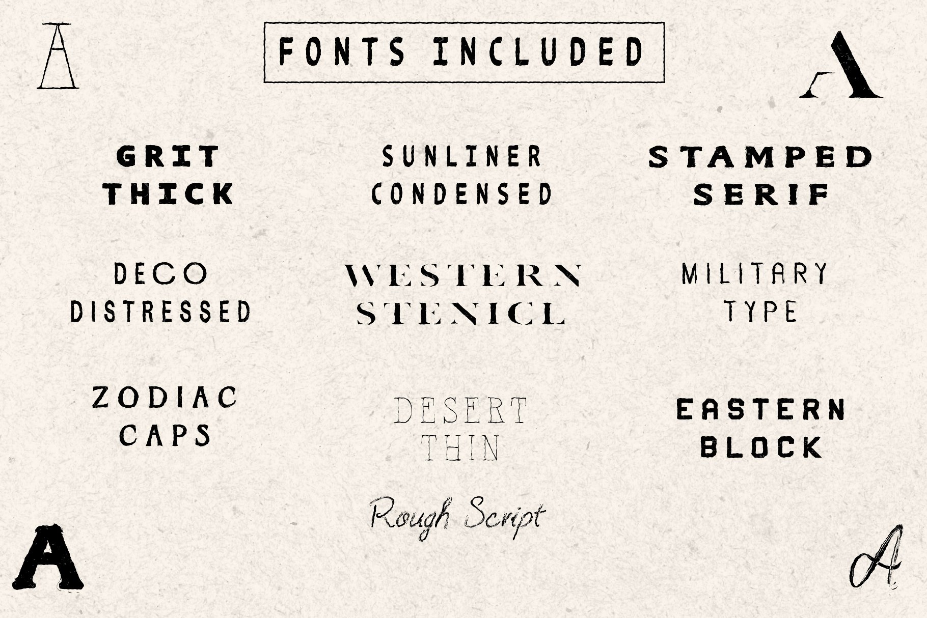 TEXTURE FONT COLLECTION (10 fonts) preview image.