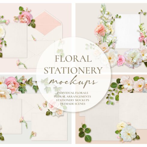 Floral Stationery Mockups & Flowers cover image.