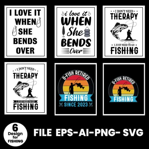 06 Fishing T-shirt Bundle SVG, EPS, png, ai bundle cover image.