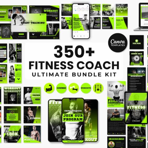 Fitness Coach Social Media Bundle cover image.
