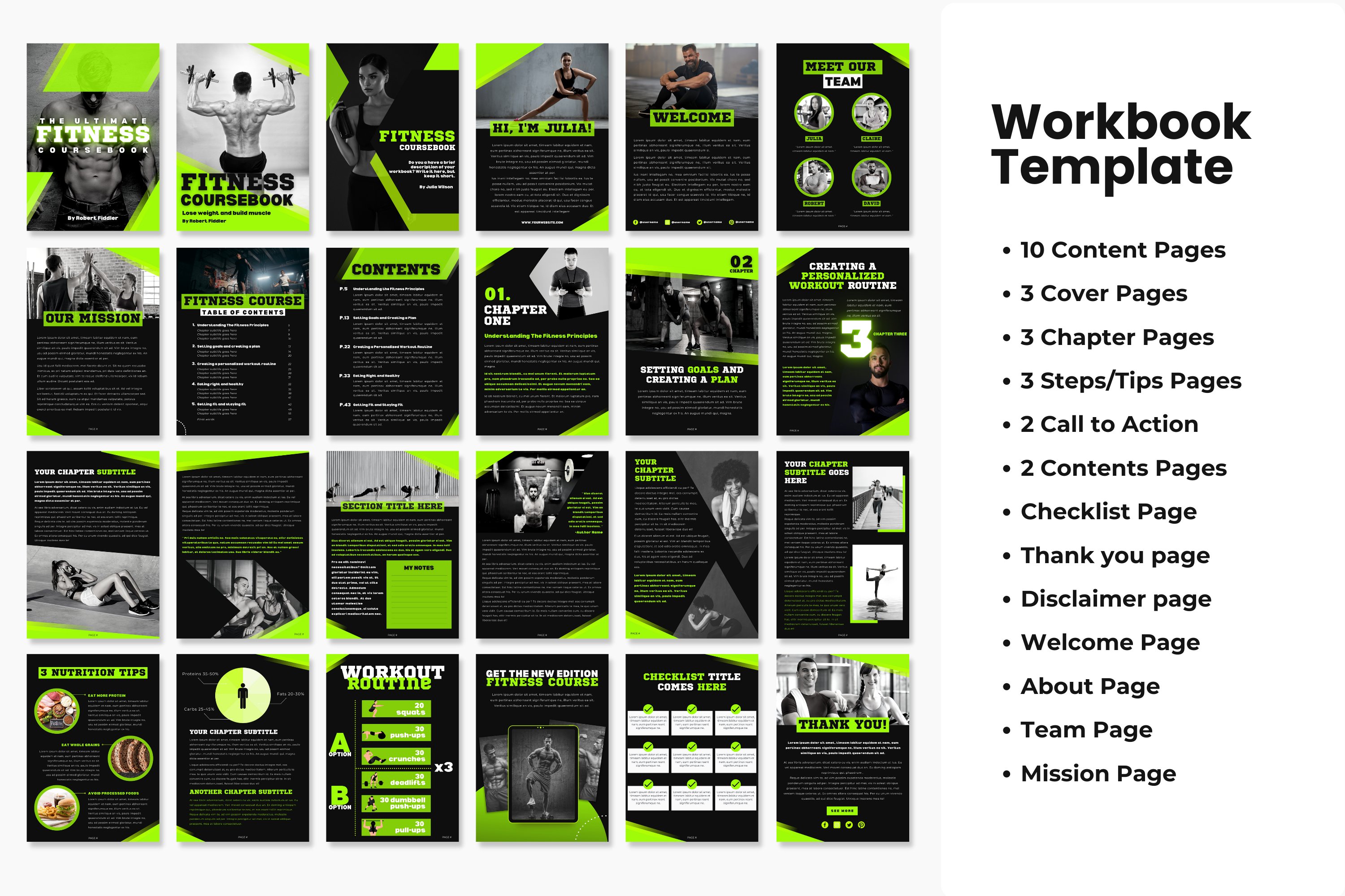 fitness coach canva templates bundle kit 28529 510