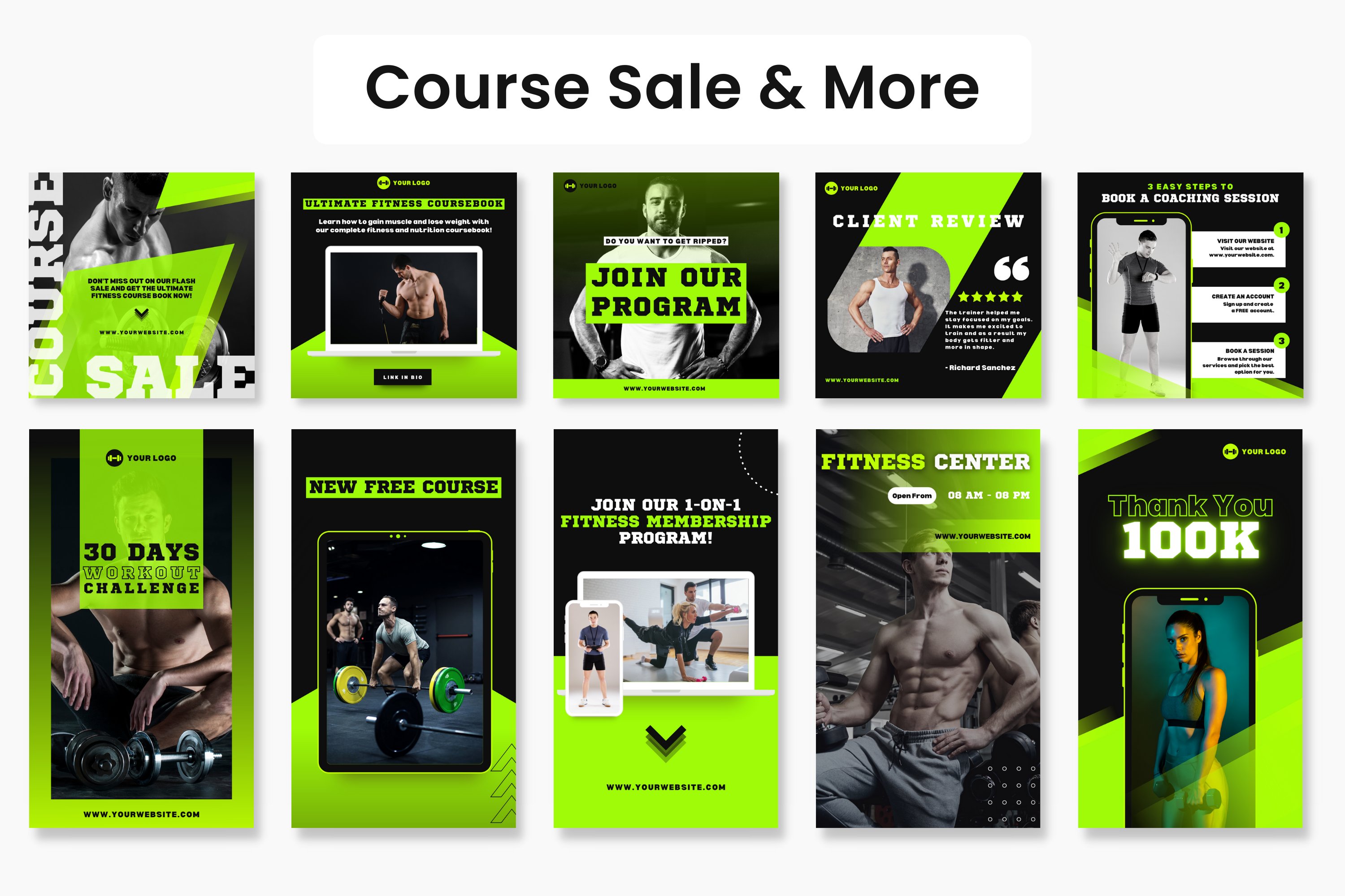fitness coach instagram bundle kit green 28629 91