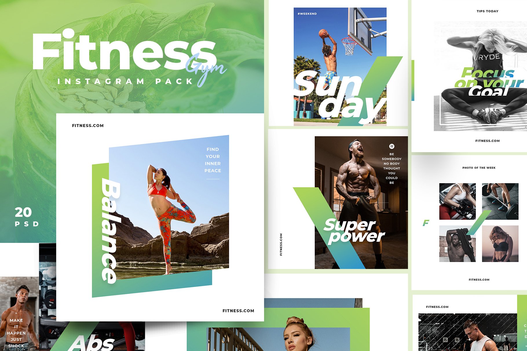 Fitness & Gym instagram pack 3.0 cover image.