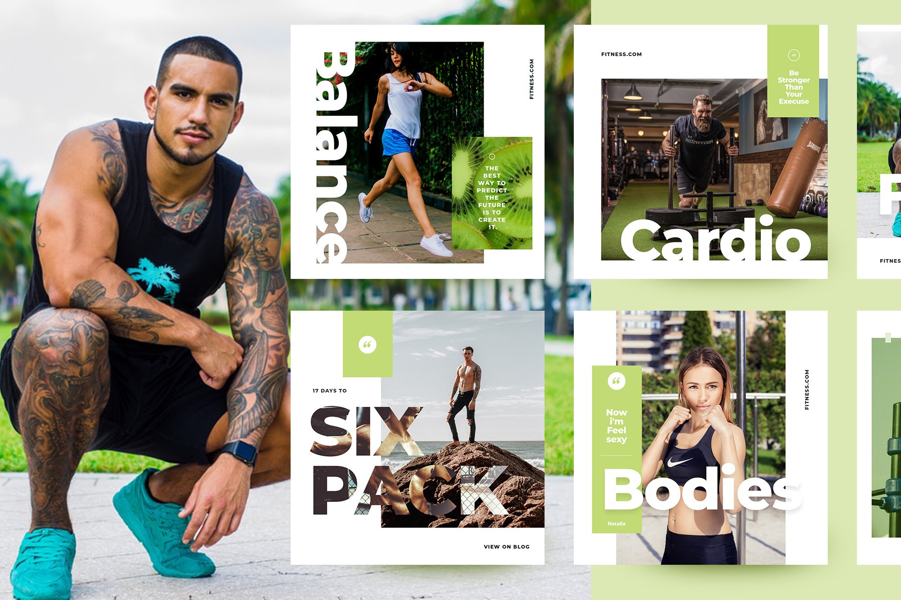 Fitness & Gym instagram pack preview image.