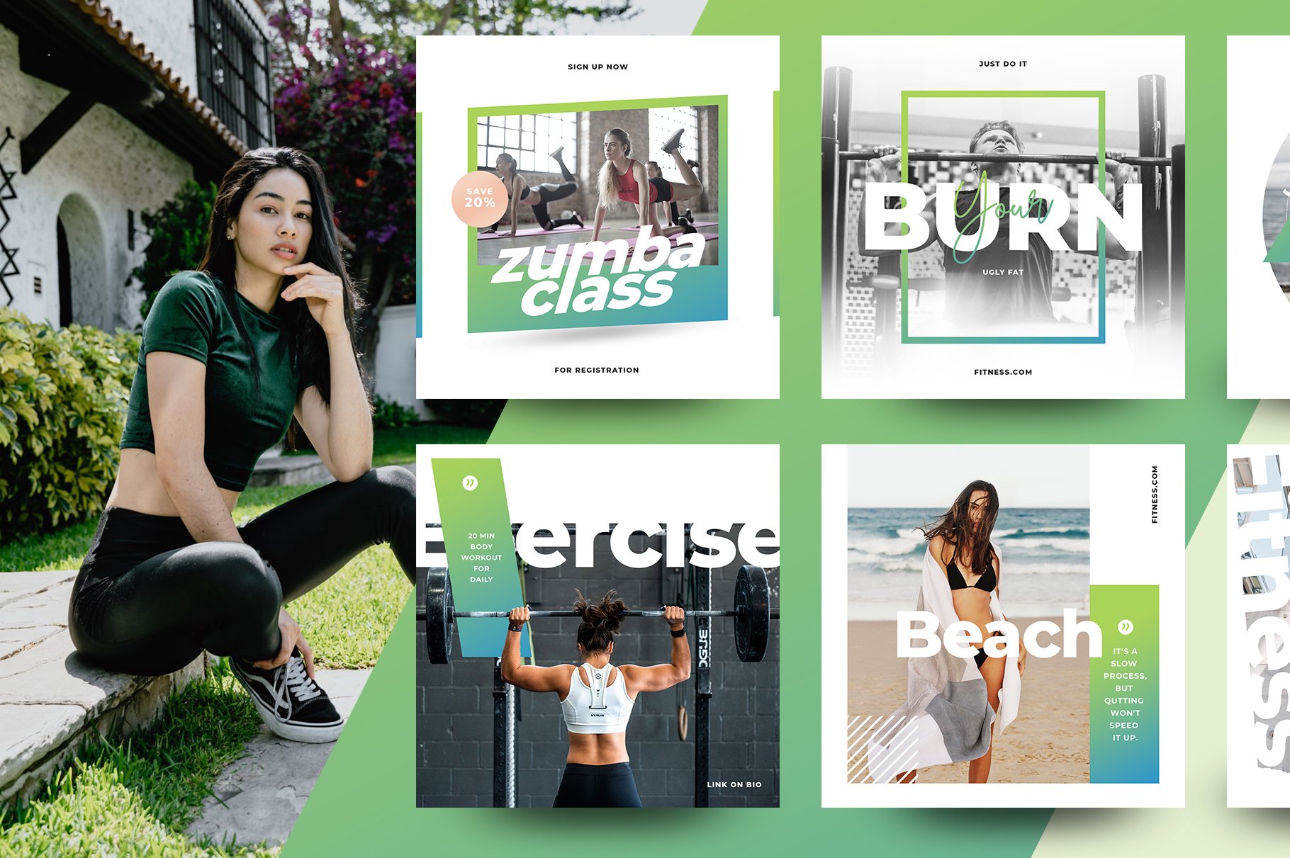 Fitness & Gym instagram pack 3.0 preview image.