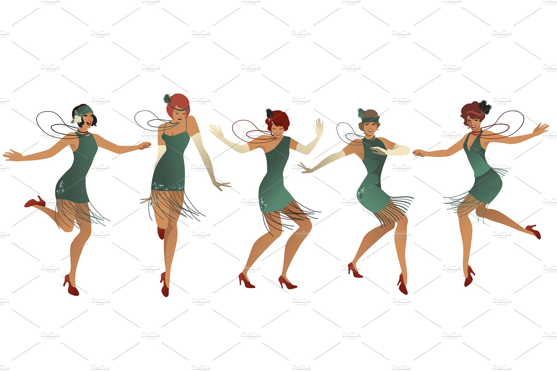 Five Flappers Dancing Charleston I cover image.