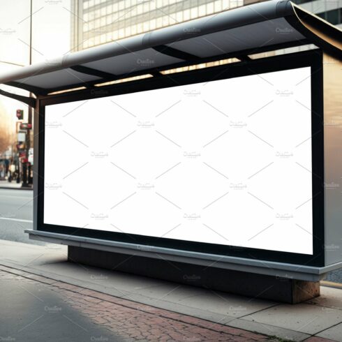 Billboards street mock-up. Street advertising  in bus stop mocku cover image.